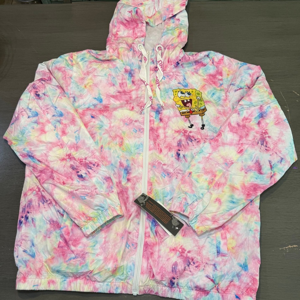 Members Only x Nickelodeon SpongeBob Tie Dye Lightweight‎ Jacket L NWT